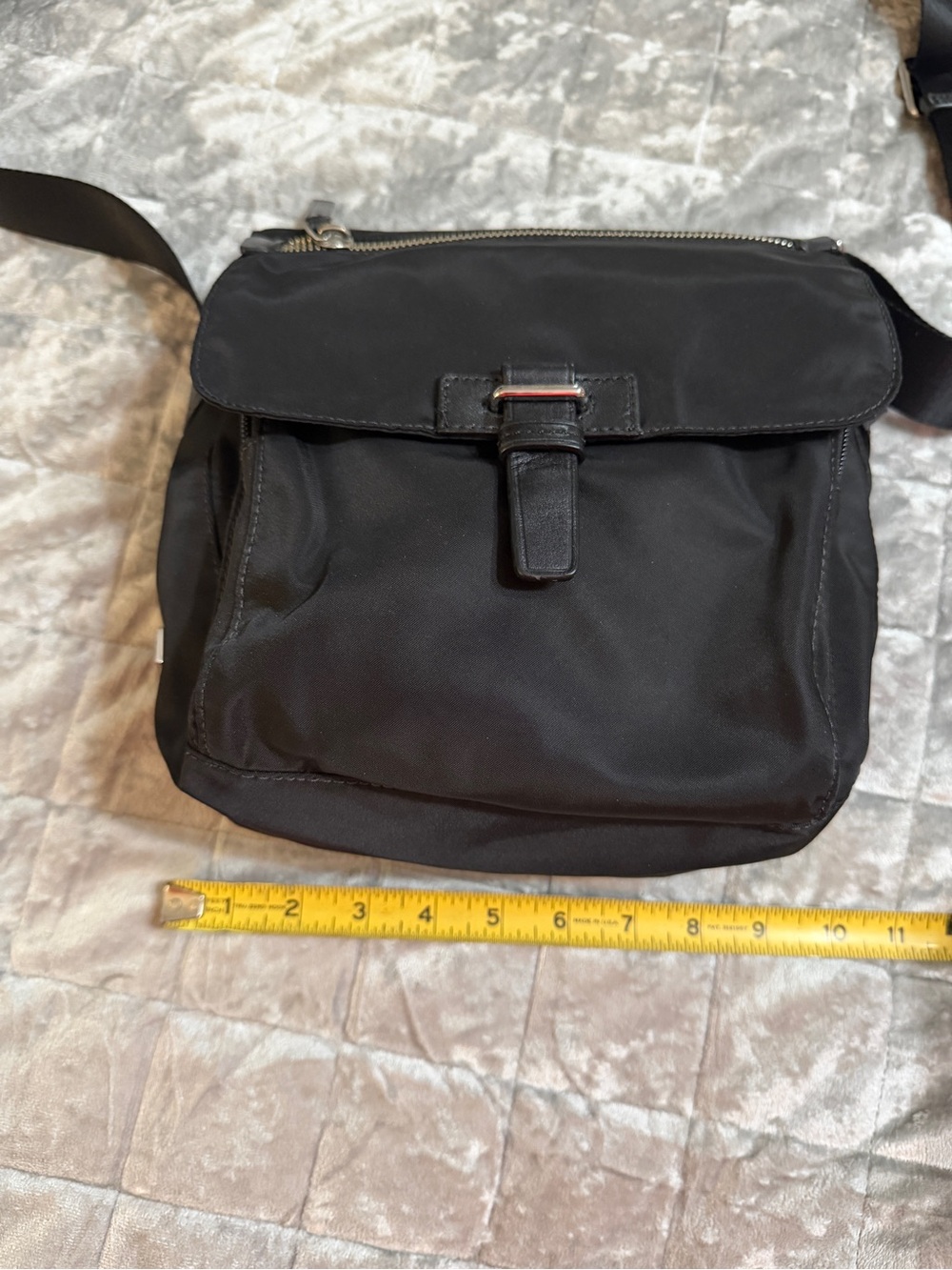 Tumi Voyageur Black Nylon Crossbody Travel Organizer Bag Adjustable Strap - Picture 10 of 12